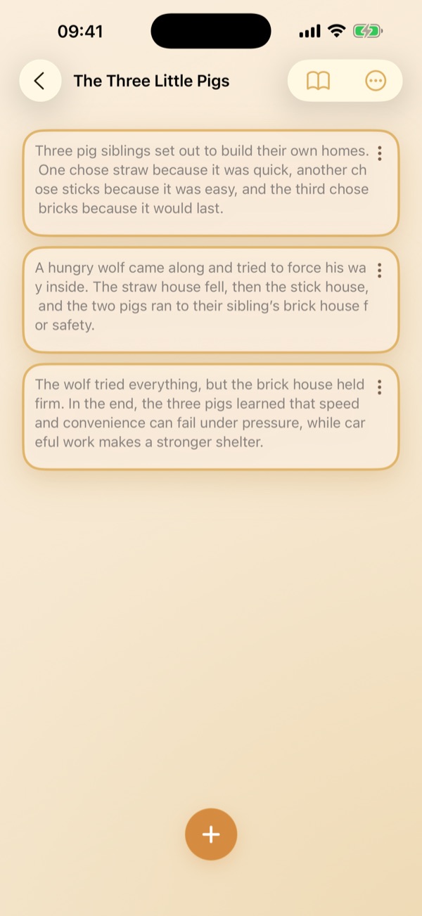 AI story writer interface with drafting assistance